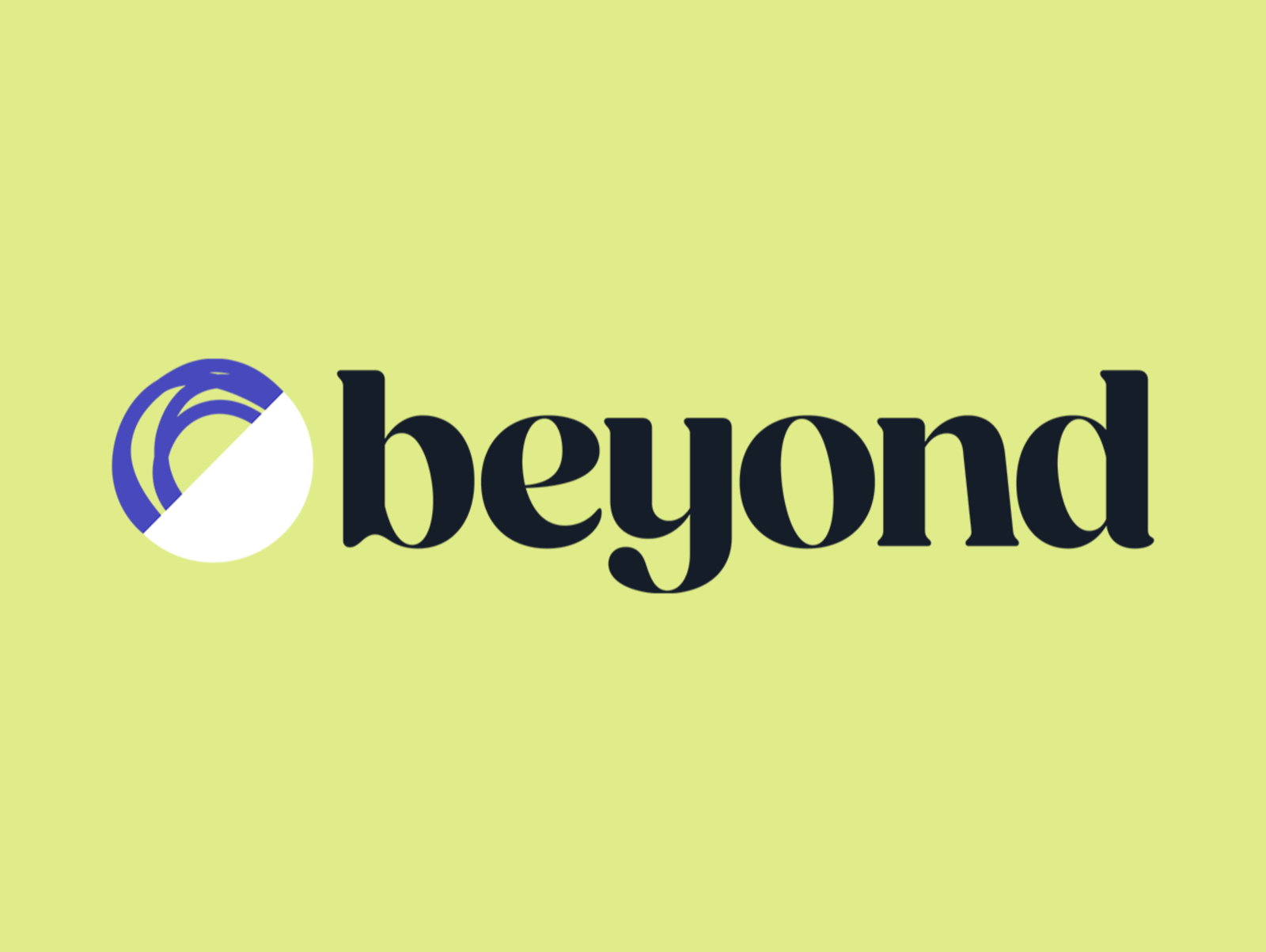 The Beyond logo on a Beyond lime background